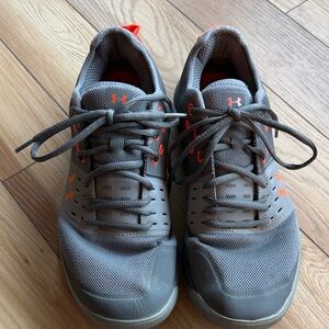 Under Armour Men's Athletic Shoes in Gray with Orange Accents